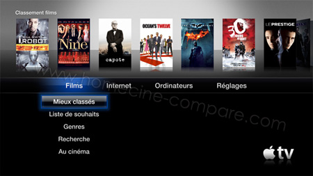 Apple TV 2G : Menu principal Apple TV 2G : Menu principal