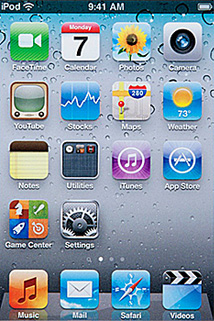 Apple iPod touch 4G : Menu principal