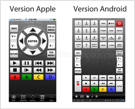Application Dune HD RC