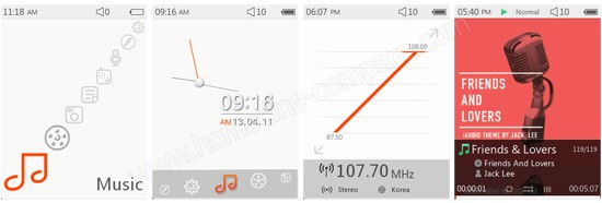 Cowon iAUDIO 9+ Blanc 16 Go : Menu