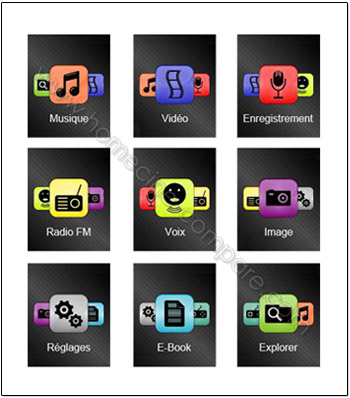 Djix M230 : Menu d'accueil