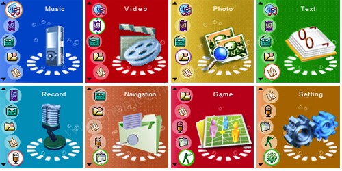 Djix M250 : Menu d'accueil