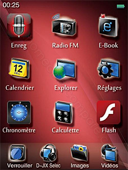 Djix M590 : Menu d'accueil