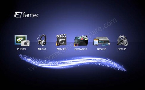 Fantec P2300 : Menu d'accueil