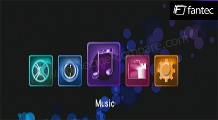 Fantec RayMovie : Menu d'accueil