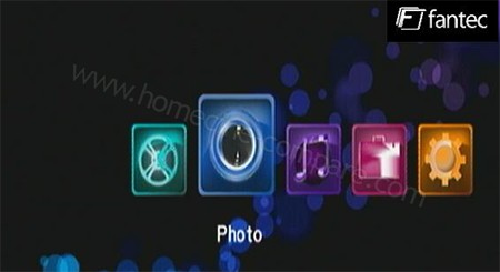 Fantec RayPlay U2 : Menu d'accueil