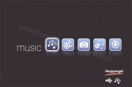 Hauppauge MediaMVP-HD : Menu d'accueil