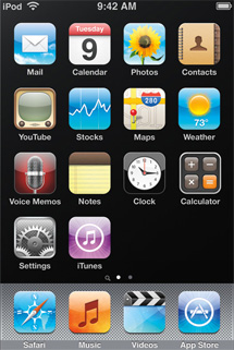 Apple iPod touch 3G : Menu principal