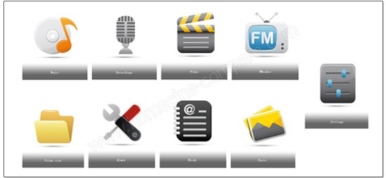 Memup M24LHD 8 Go : Menu d'accueil