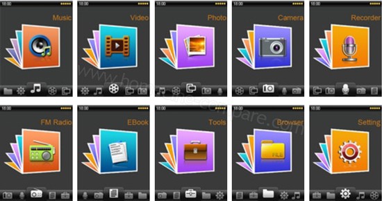 Mpman MP259 : Menu principal