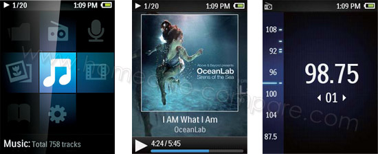Philips SA4ARA04KF 4 Go : Menus