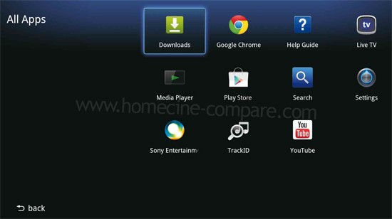 Sony NSZ-GS7 : Menu d'accueil
