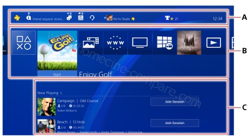 Sony PS4 Slim 1 To : Menu d'accueil