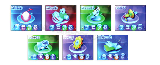 Sweex Optimuo MP601 4 Go Argent : Menu d'accueil