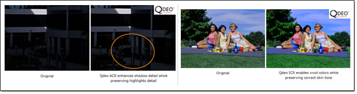 Illustration de l'am�lioration des images via le processeur Qdeo