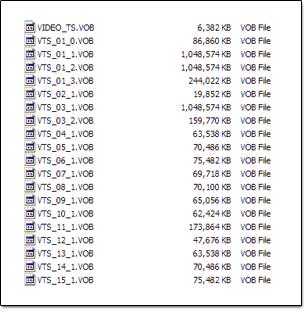 DVD contenant des fichiers VOB