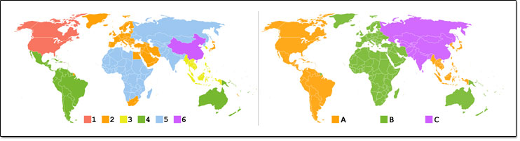 Zonage DVD et Blu-ray par continents