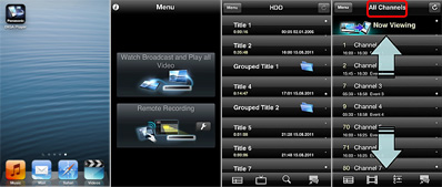Fonction Watch Brodcast and Play all Video de l'application DIGA Player