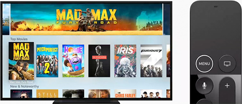 illustration de l'interface tvOS