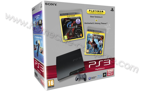 SONY PS3 Slim 320 Go GT5 Uncharted 2