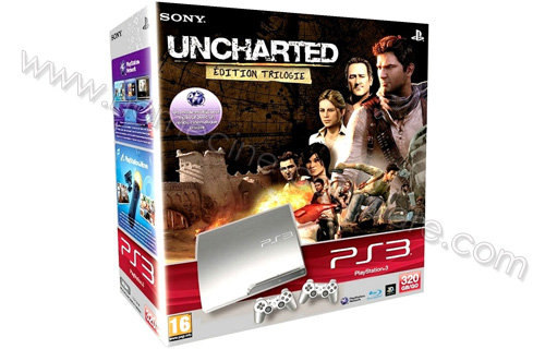 SONY PS3 Slim Argent 320 Go Uncharted Trilogy