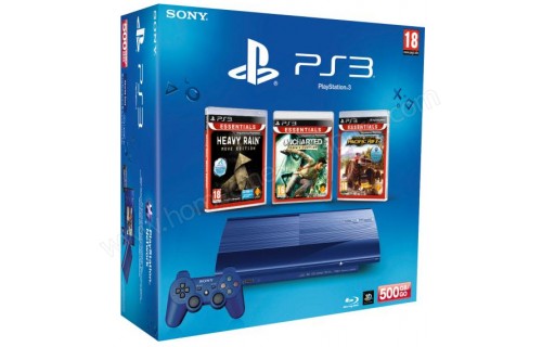 SONY PS3 Ultra Slim Bleue 500 Go MS2 U1 HR