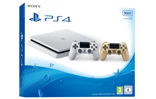 SONY PS4 Slim Blanche 500 Go Manette Or