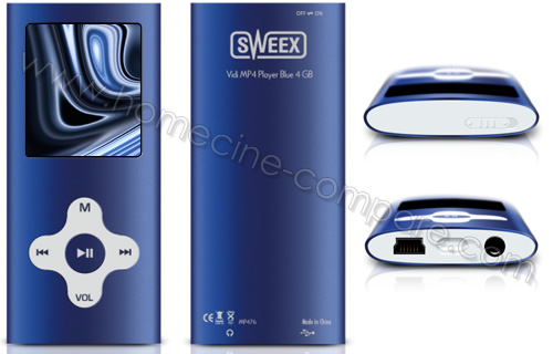 SWEEX Vidi MP476 Bleu 4 Go