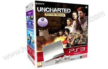 SONY PS3 Slim Argent 320 Go Uncharted Trilogy