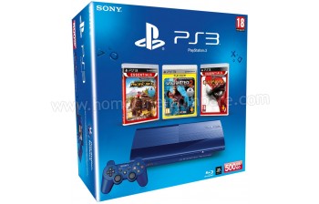SONY PS3 Ultra Slim Bleue 500 Go MS2 U2 GOW3