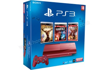 SONY PS3 Ultra Slim Rouge 500 Go GOW4 I2 U3