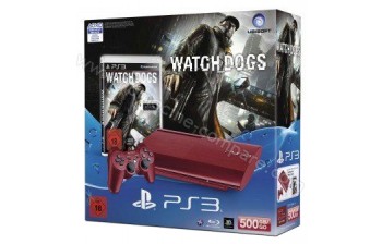 SONY PS3 Ultra Slim Rouge 500 Go Watch Dogs